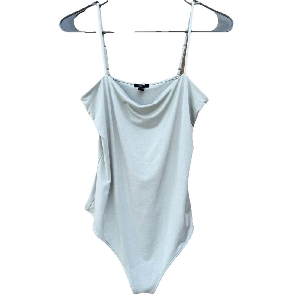 Express women’s body contour Green- Grey bodysuit size Medium